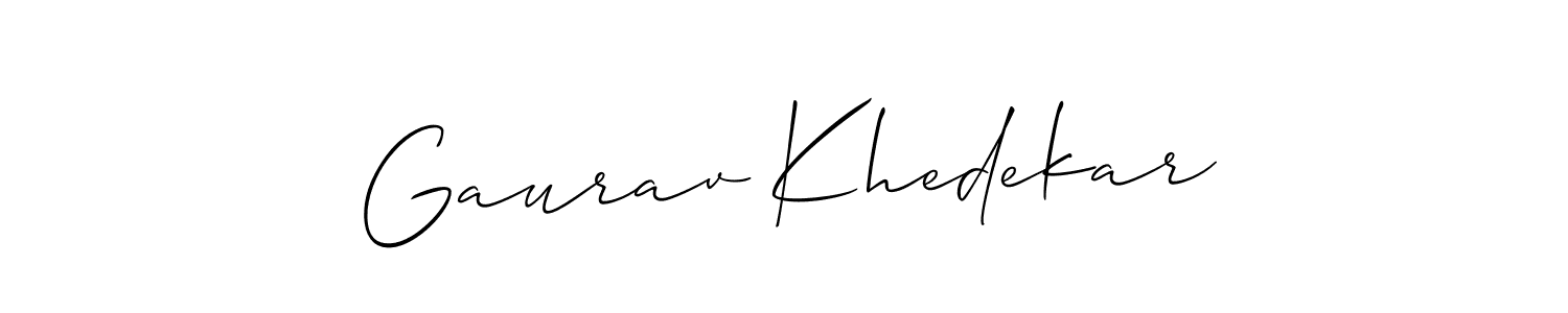 if you are searching for the best signature style for your name Gaurav Khedekar. so please give up your signature search. here we have designed multiple signature styles  using Allison_Script. Gaurav Khedekar signature style 2 images and pictures png