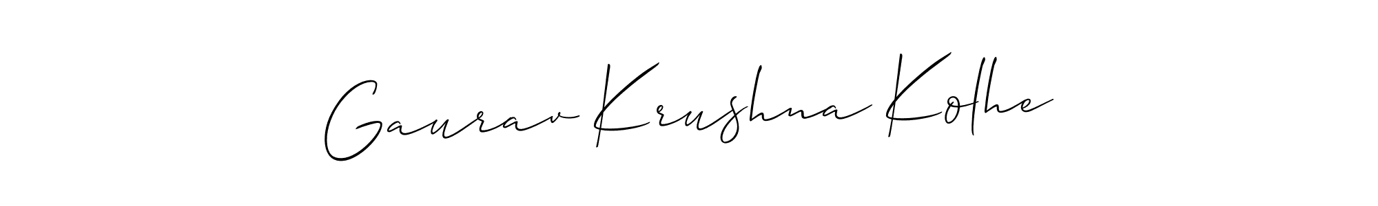 How to make Gaurav Krushna Kolhe name signature. Use Allison_Script style for creating short signs online. This is the latest handwritten sign. Gaurav Krushna Kolhe signature style 2 images and pictures png