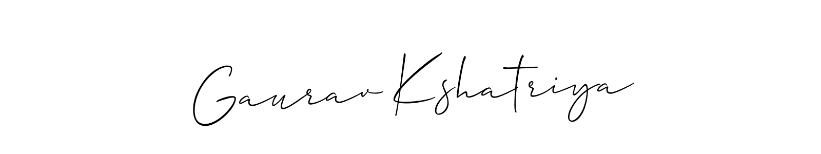 Use a signature maker to create a handwritten signature online. With this signature software, you can design (Allison_Script) your own signature for name Gaurav Kshatriya. Gaurav Kshatriya signature style 2 images and pictures png