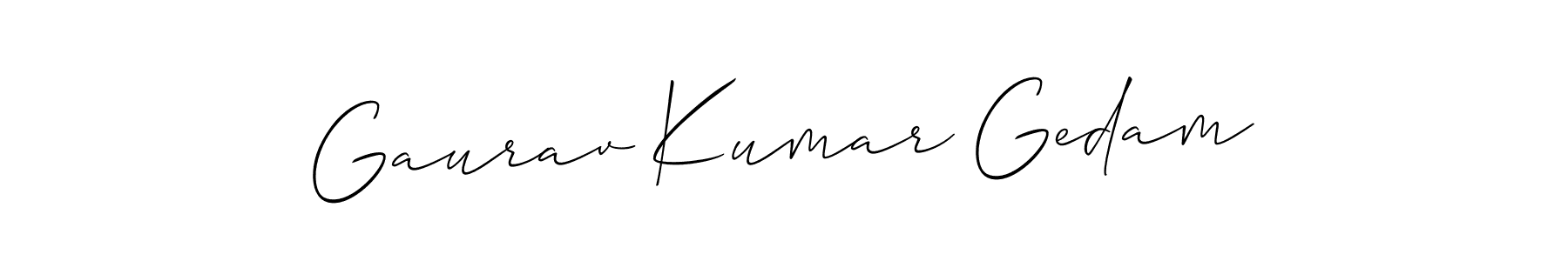 Use a signature maker to create a handwritten signature online. With this signature software, you can design (Allison_Script) your own signature for name Gaurav Kumar Gedam. Gaurav Kumar Gedam signature style 2 images and pictures png