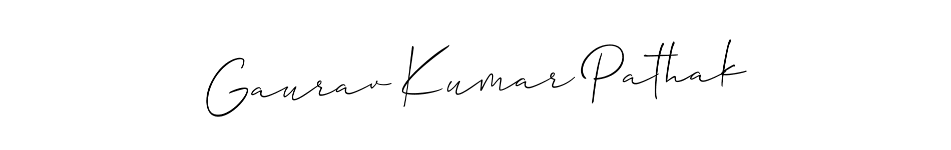 Make a short Gaurav Kumar Pathak signature style. Manage your documents anywhere anytime using Allison_Script. Create and add eSignatures, submit forms, share and send files easily. Gaurav Kumar Pathak signature style 2 images and pictures png