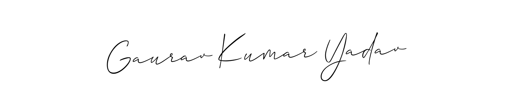 How to make Gaurav Kumar Yadav name signature. Use Allison_Script style for creating short signs online. This is the latest handwritten sign. Gaurav Kumar Yadav signature style 2 images and pictures png