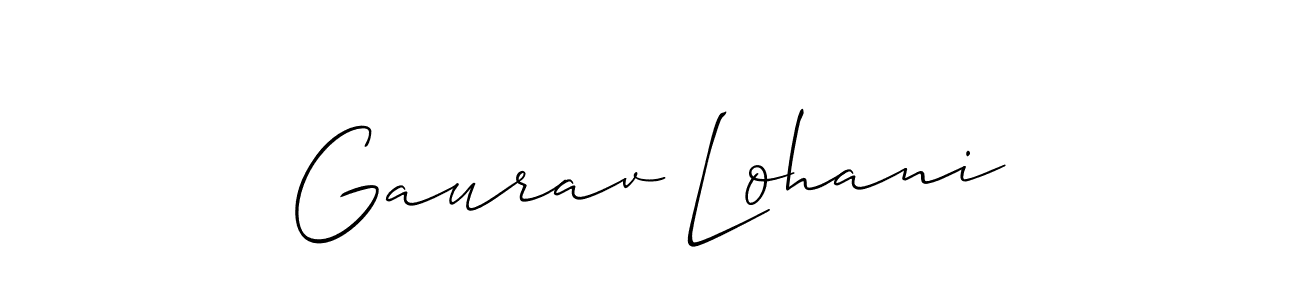 How to Draw Gaurav Lohani signature style? Allison_Script is a latest design signature styles for name Gaurav Lohani. Gaurav Lohani signature style 2 images and pictures png