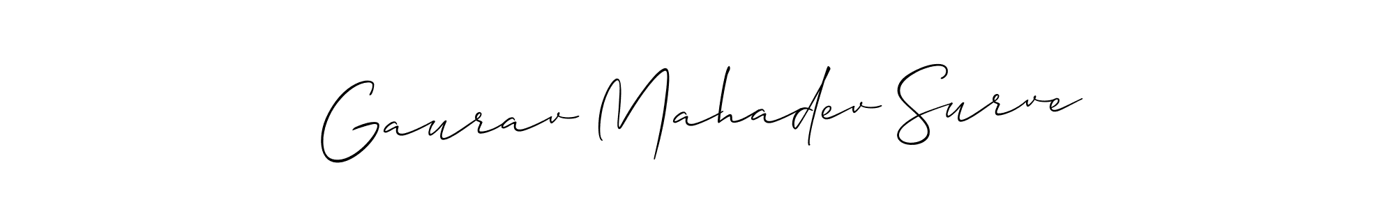 Also we have Gaurav Mahadev Surve name is the best signature style. Create professional handwritten signature collection using Allison_Script autograph style. Gaurav Mahadev Surve signature style 2 images and pictures png