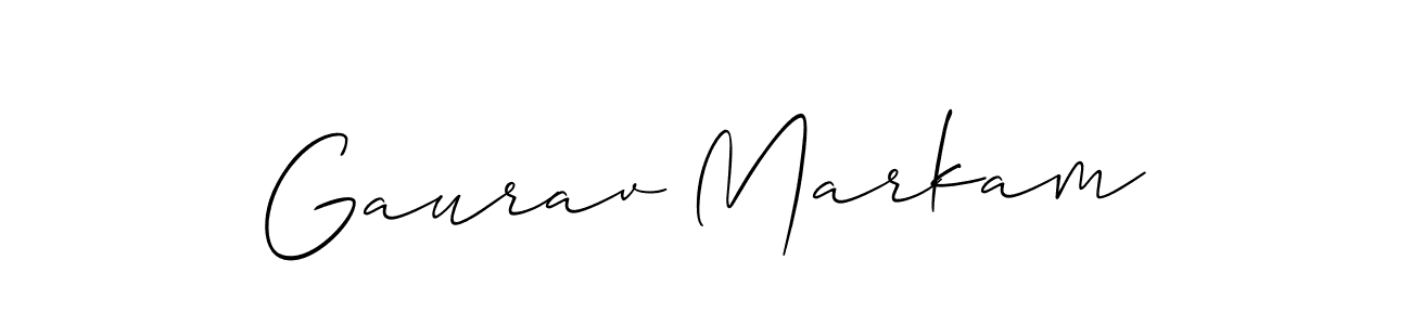 How to make Gaurav Markam name signature. Use Allison_Script style for creating short signs online. This is the latest handwritten sign. Gaurav Markam signature style 2 images and pictures png