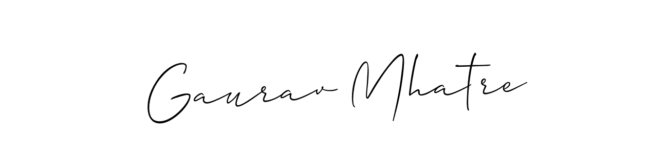 Also You can easily find your signature by using the search form. We will create Gaurav Mhatre name handwritten signature images for you free of cost using Allison_Script sign style. Gaurav Mhatre signature style 2 images and pictures png