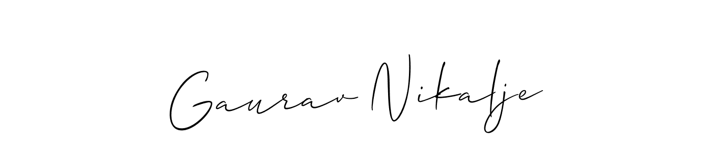 You should practise on your own different ways (Allison_Script) to write your name (Gaurav Nikalje) in signature. don't let someone else do it for you. Gaurav Nikalje signature style 2 images and pictures png