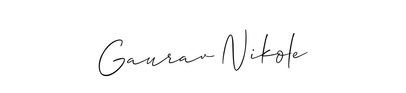 It looks lik you need a new signature style for name Gaurav Nikole. Design unique handwritten (Allison_Script) signature with our free signature maker in just a few clicks. Gaurav Nikole signature style 2 images and pictures png