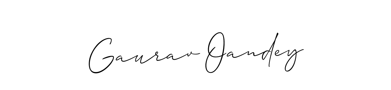 You should practise on your own different ways (Allison_Script) to write your name (Gaurav Oandey) in signature. don't let someone else do it for you. Gaurav Oandey signature style 2 images and pictures png