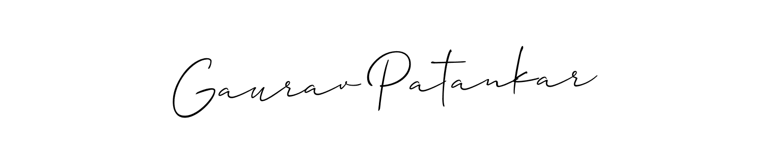 Create a beautiful signature design for name Gaurav Patankar. With this signature (Allison_Script) fonts, you can make a handwritten signature for free. Gaurav Patankar signature style 2 images and pictures png
