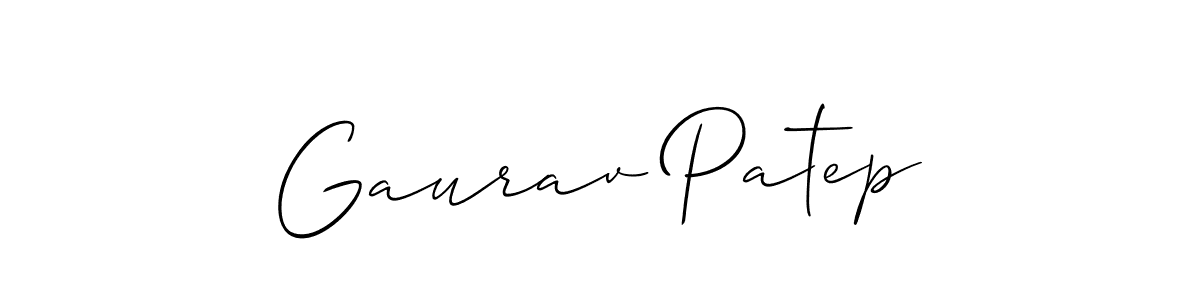 Design your own signature with our free online signature maker. With this signature software, you can create a handwritten (Allison_Script) signature for name Gaurav Patep. Gaurav Patep signature style 2 images and pictures png