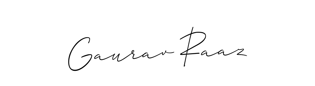 Create a beautiful signature design for name Gaurav Raaz. With this signature (Allison_Script) fonts, you can make a handwritten signature for free. Gaurav Raaz signature style 2 images and pictures png