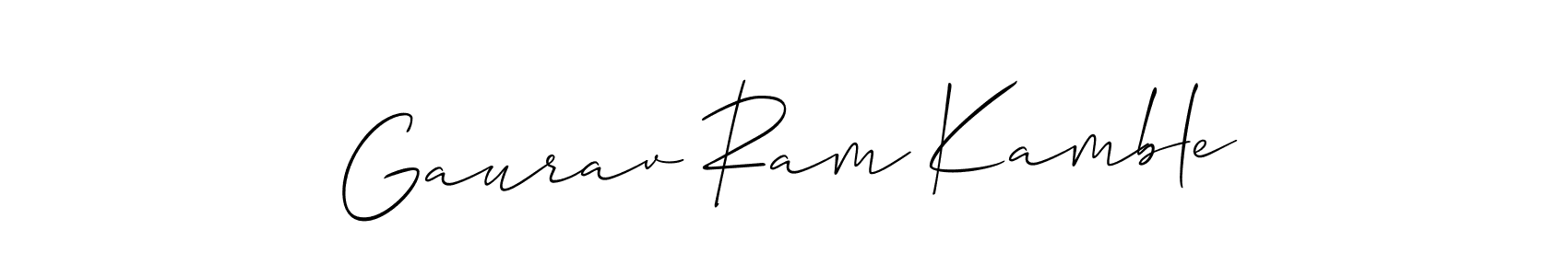 Allison_Script is a professional signature style that is perfect for those who want to add a touch of class to their signature. It is also a great choice for those who want to make their signature more unique. Get Gaurav Ram Kamble name to fancy signature for free. Gaurav Ram Kamble signature style 2 images and pictures png