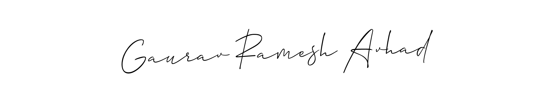 Gaurav Ramesh Avhad stylish signature style. Best Handwritten Sign (Allison_Script) for my name. Handwritten Signature Collection Ideas for my name Gaurav Ramesh Avhad. Gaurav Ramesh Avhad signature style 2 images and pictures png