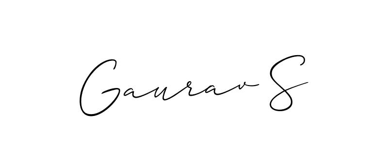 Gaurav S stylish signature style. Best Handwritten Sign (Allison_Script) for my name. Handwritten Signature Collection Ideas for my name Gaurav S. Gaurav S signature style 2 images and pictures png