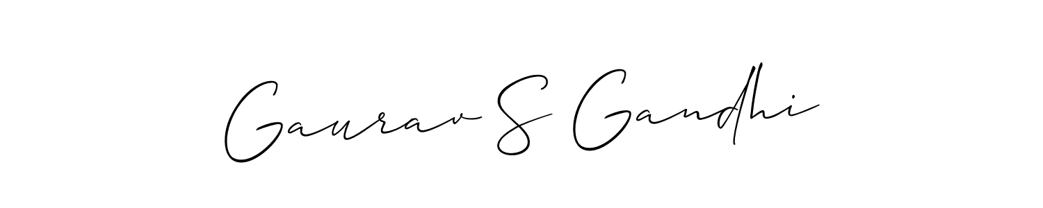 Create a beautiful signature design for name Gaurav S Gandhi. With this signature (Allison_Script) fonts, you can make a handwritten signature for free. Gaurav S Gandhi signature style 2 images and pictures png
