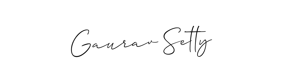 Also we have Gaurav Setty name is the best signature style. Create professional handwritten signature collection using Allison_Script autograph style. Gaurav Setty signature style 2 images and pictures png