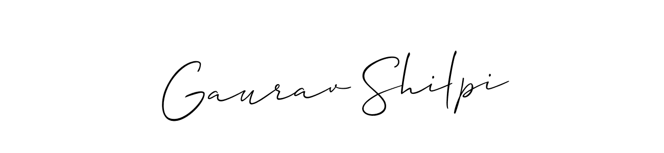 How to Draw Gaurav Shilpi signature style? Allison_Script is a latest design signature styles for name Gaurav Shilpi. Gaurav Shilpi signature style 2 images and pictures png