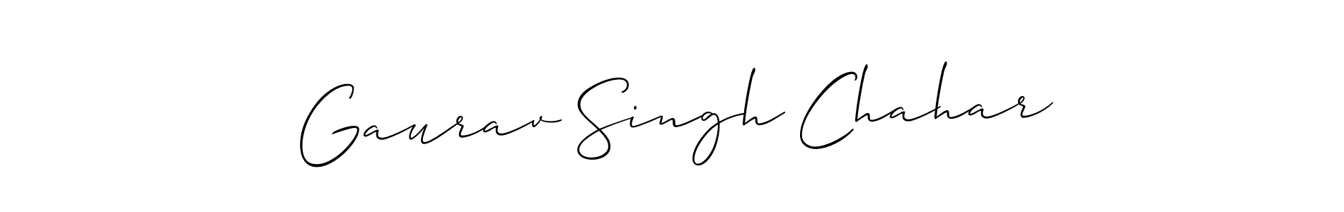 Make a short Gaurav Singh Chahar signature style. Manage your documents anywhere anytime using Allison_Script. Create and add eSignatures, submit forms, share and send files easily. Gaurav Singh Chahar signature style 2 images and pictures png