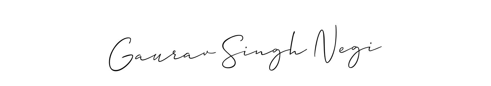 Make a short Gaurav Singh Negi signature style. Manage your documents anywhere anytime using Allison_Script. Create and add eSignatures, submit forms, share and send files easily. Gaurav Singh Negi signature style 2 images and pictures png