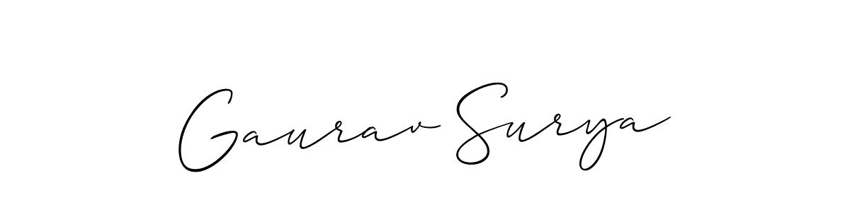Make a beautiful signature design for name Gaurav Surya. With this signature (Allison_Script) style, you can create a handwritten signature for free. Gaurav Surya signature style 2 images and pictures png