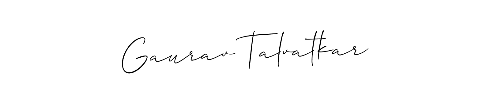 Make a short Gaurav Talvatkar signature style. Manage your documents anywhere anytime using Allison_Script. Create and add eSignatures, submit forms, share and send files easily. Gaurav Talvatkar signature style 2 images and pictures png