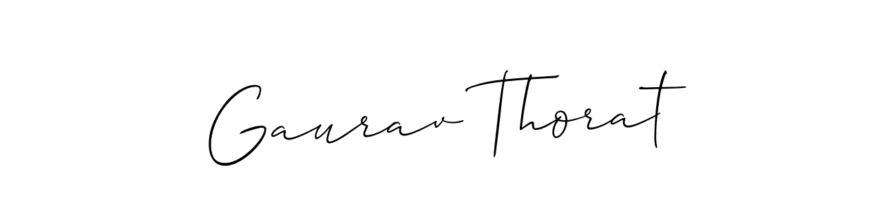 How to make Gaurav Thorat name signature. Use Allison_Script style for creating short signs online. This is the latest handwritten sign. Gaurav Thorat signature style 2 images and pictures png