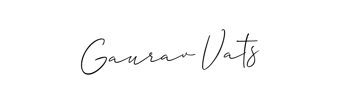Make a short Gaurav Vats signature style. Manage your documents anywhere anytime using Allison_Script. Create and add eSignatures, submit forms, share and send files easily. Gaurav Vats signature style 2 images and pictures png