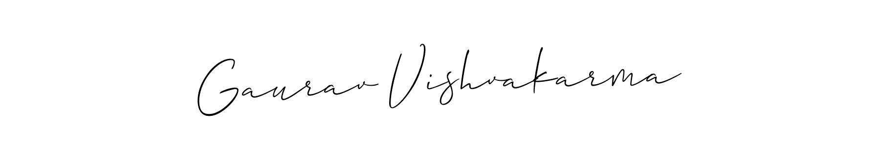 How to Draw Gaurav Vishvakarma signature style? Allison_Script is a latest design signature styles for name Gaurav Vishvakarma. Gaurav Vishvakarma signature style 2 images and pictures png