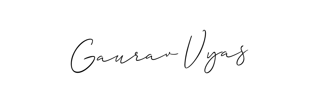 How to make Gaurav Vyas signature? Allison_Script is a professional autograph style. Create handwritten signature for Gaurav Vyas name. Gaurav Vyas signature style 2 images and pictures png
