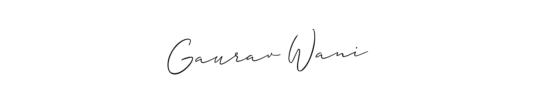 This is the best signature style for the Gaurav Wani ❤️ name. Also you like these signature font (Allison_Script). Mix name signature. Gaurav Wani ❤️ signature style 2 images and pictures png