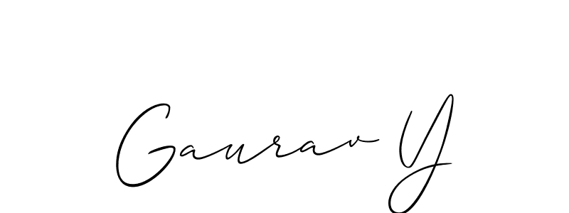 Make a beautiful signature design for name Gaurav Y. With this signature (Allison_Script) style, you can create a handwritten signature for free. Gaurav Y signature style 2 images and pictures png