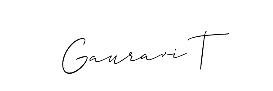 Design your own signature with our free online signature maker. With this signature software, you can create a handwritten (Allison_Script) signature for name Gauravi T. Gauravi T signature style 2 images and pictures png