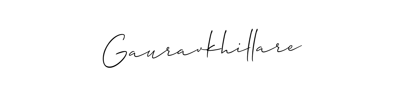 The best way (Allison_Script) to make a short signature is to pick only two or three words in your name. The name Gauravkhillare include a total of six letters. For converting this name. Gauravkhillare signature style 2 images and pictures png