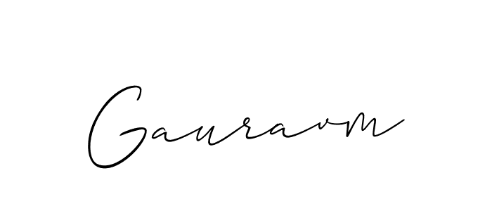 How to make Gauravm name signature. Use Allison_Script style for creating short signs online. This is the latest handwritten sign. Gauravm signature style 2 images and pictures png