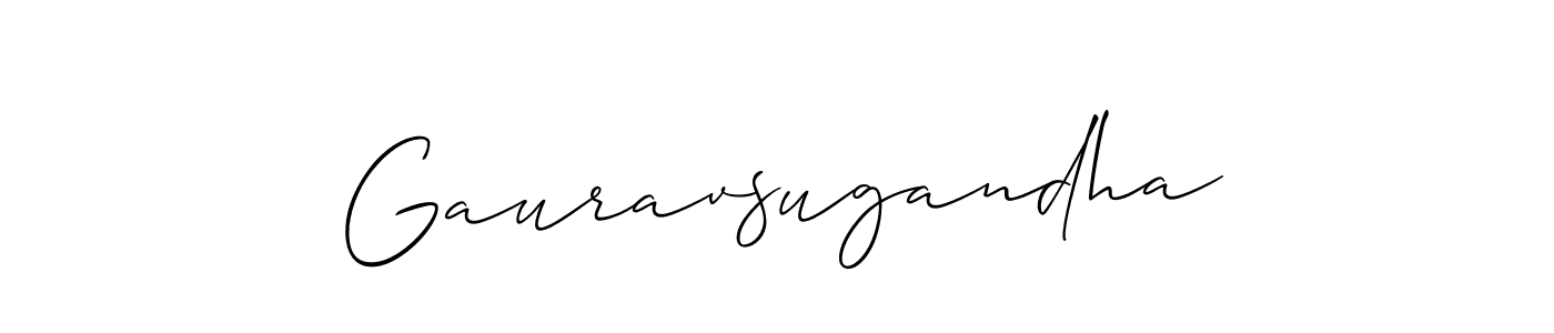 How to make Gauravsugandha name signature. Use Allison_Script style for creating short signs online. This is the latest handwritten sign. Gauravsugandha signature style 2 images and pictures png
