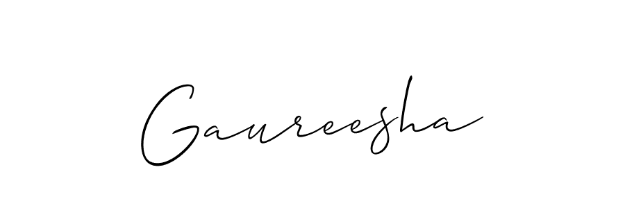 Use a signature maker to create a handwritten signature online. With this signature software, you can design (Allison_Script) your own signature for name Gaureesha. Gaureesha signature style 2 images and pictures png