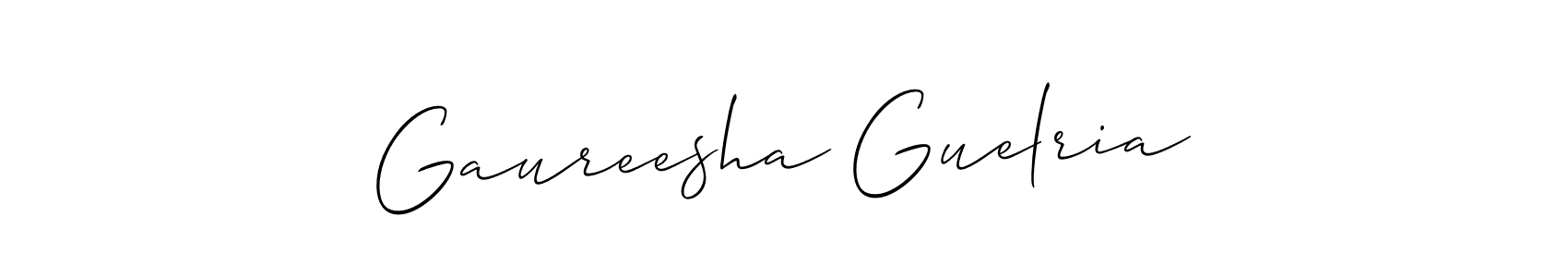 Similarly Allison_Script is the best handwritten signature design. Signature creator online .You can use it as an online autograph creator for name Gaureesha Guelria. Gaureesha Guelria signature style 2 images and pictures png