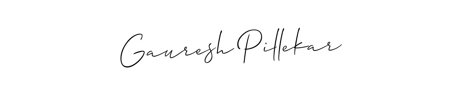 Use a signature maker to create a handwritten signature online. With this signature software, you can design (Allison_Script) your own signature for name Gauresh Pillekar. Gauresh Pillekar signature style 2 images and pictures png