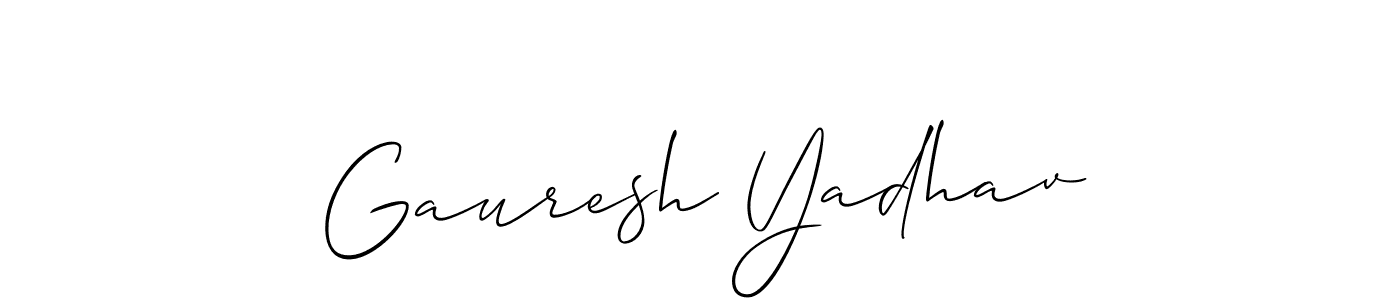 Use a signature maker to create a handwritten signature online. With this signature software, you can design (Allison_Script) your own signature for name Gauresh Yadhav. Gauresh Yadhav signature style 2 images and pictures png