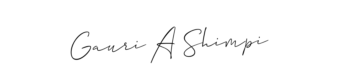 Design your own signature with our free online signature maker. With this signature software, you can create a handwritten (Allison_Script) signature for name Gauri A Shimpi. Gauri A Shimpi signature style 2 images and pictures png