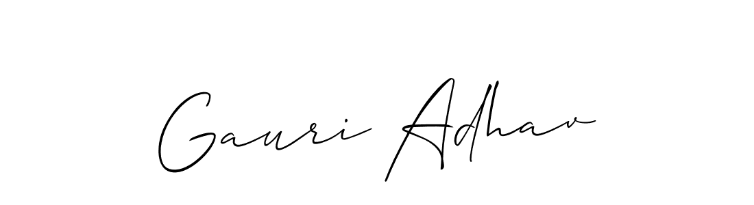 Use a signature maker to create a handwritten signature online. With this signature software, you can design (Allison_Script) your own signature for name Gauri Adhav. Gauri Adhav signature style 2 images and pictures png