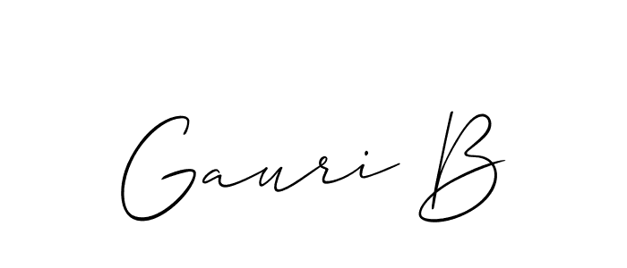 if you are searching for the best signature style for your name Gauri B. so please give up your signature search. here we have designed multiple signature styles  using Allison_Script. Gauri B signature style 2 images and pictures png