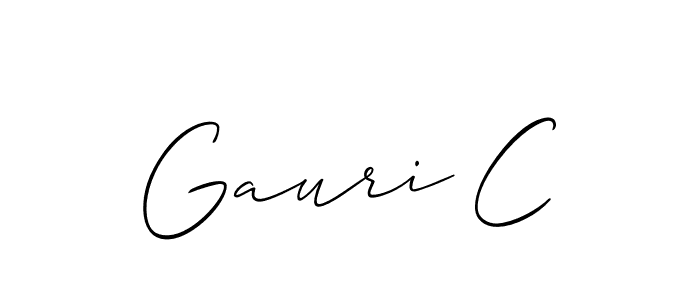 Use a signature maker to create a handwritten signature online. With this signature software, you can design (Allison_Script) your own signature for name Gauri C. Gauri C signature style 2 images and pictures png