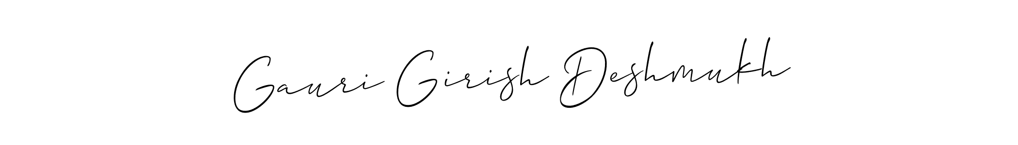 It looks lik you need a new signature style for name Gauri Girish Deshmukh. Design unique handwritten (Allison_Script) signature with our free signature maker in just a few clicks. Gauri Girish Deshmukh signature style 2 images and pictures png