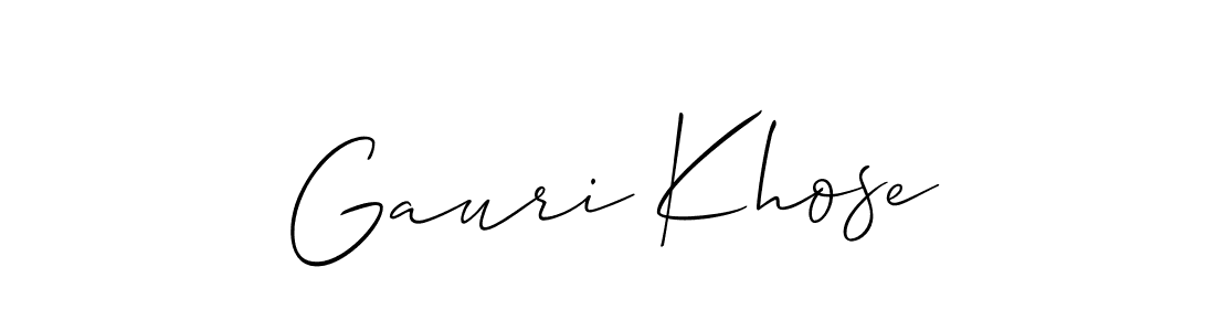 Also we have Gauri Khose name is the best signature style. Create professional handwritten signature collection using Allison_Script autograph style. Gauri Khose signature style 2 images and pictures png
