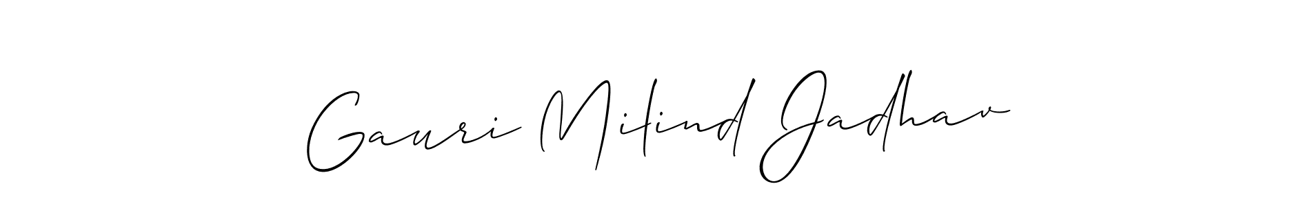 You can use this online signature creator to create a handwritten signature for the name Gauri Milind Jadhav. This is the best online autograph maker. Gauri Milind Jadhav signature style 2 images and pictures png