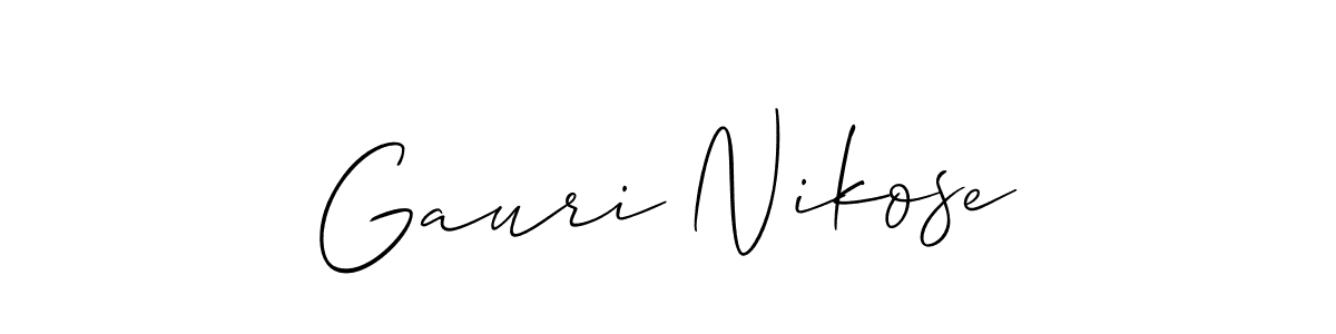 You should practise on your own different ways (Allison_Script) to write your name (Gauri Nikose) in signature. don't let someone else do it for you. Gauri Nikose signature style 2 images and pictures png