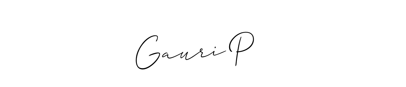 Use a signature maker to create a handwritten signature online. With this signature software, you can design (Allison_Script) your own signature for name Gauri P ☺️. Gauri P ☺️ signature style 2 images and pictures png