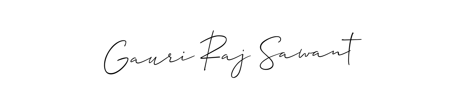 How to make Gauri Raj Sawant name signature. Use Allison_Script style for creating short signs online. This is the latest handwritten sign. Gauri Raj Sawant signature style 2 images and pictures png